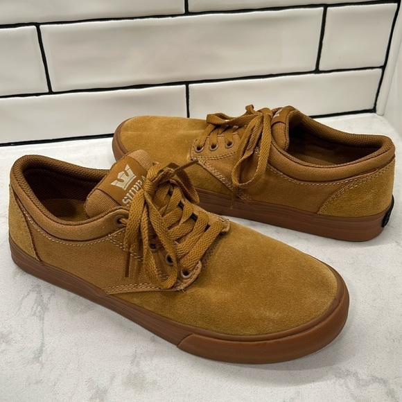 Supra Chino 08051-278-M Men's Brown Suede Lace Up Skate Sneakers Shoes Size 9 - Picture 1 of 16